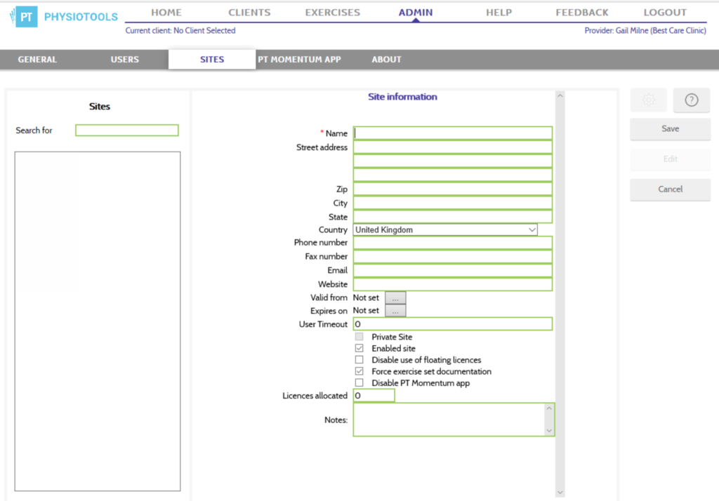 Creating Sites